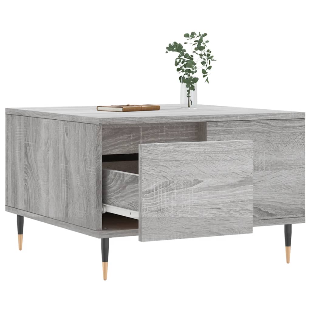 Table basse Sonoma grise 55x55x36,5 cm en bois