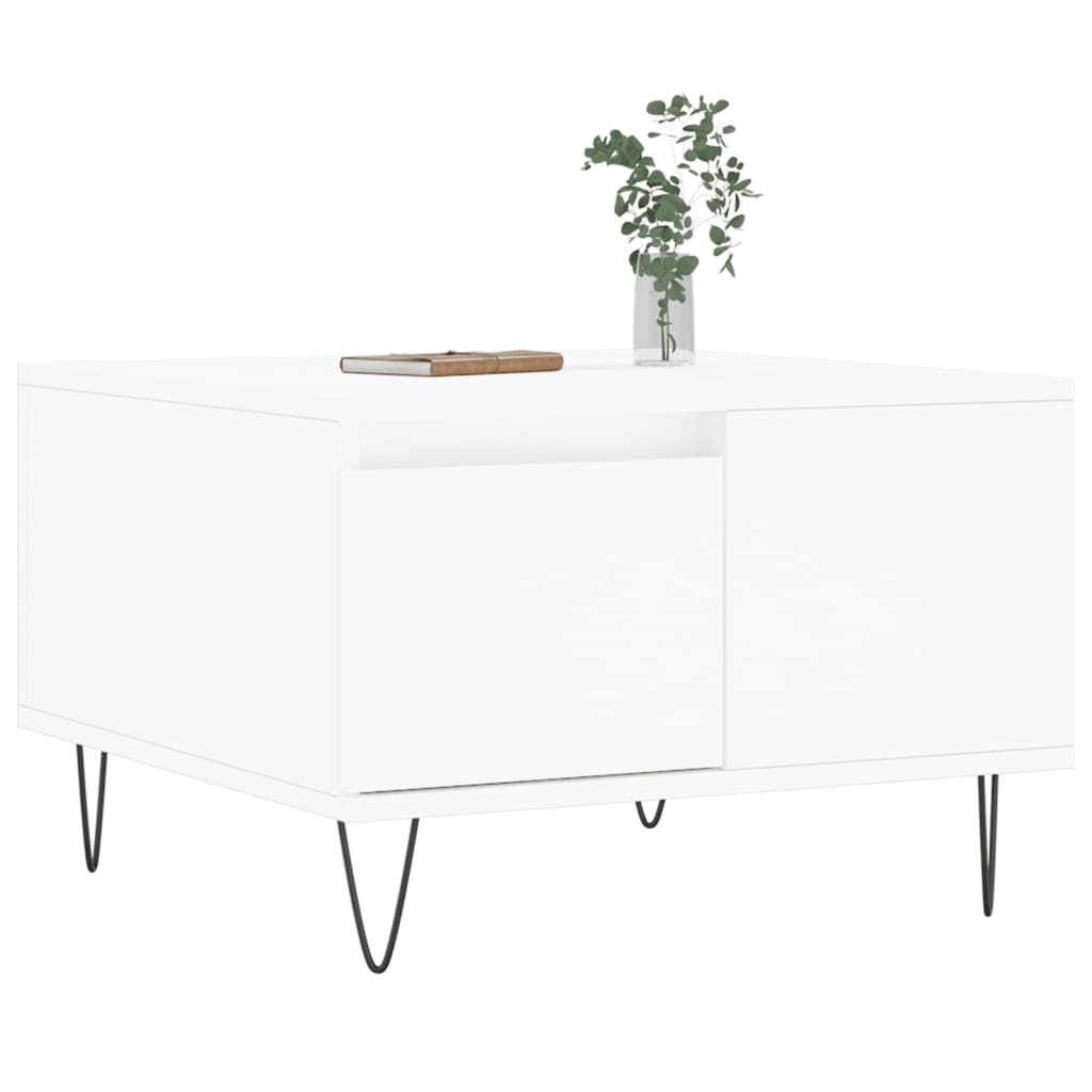 Coffee Table White 55x55x36.5 cm Wood Material