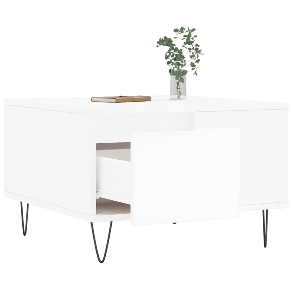 Coffee Table White 55x55x36.5 cm Wood Material