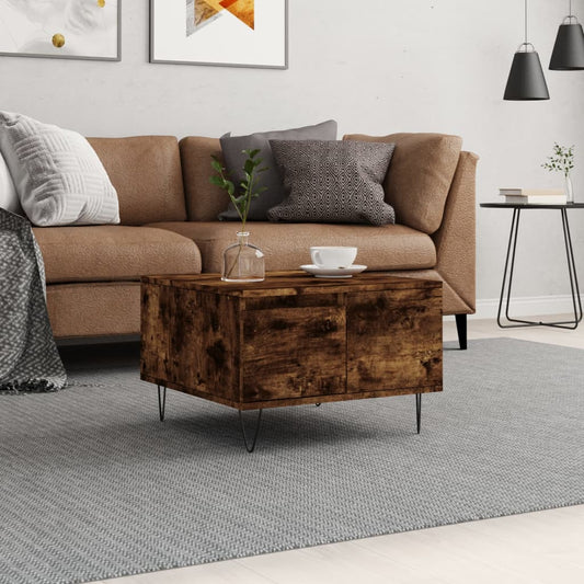 Coffee table smoked oak 55x55x36.5 cm wood material