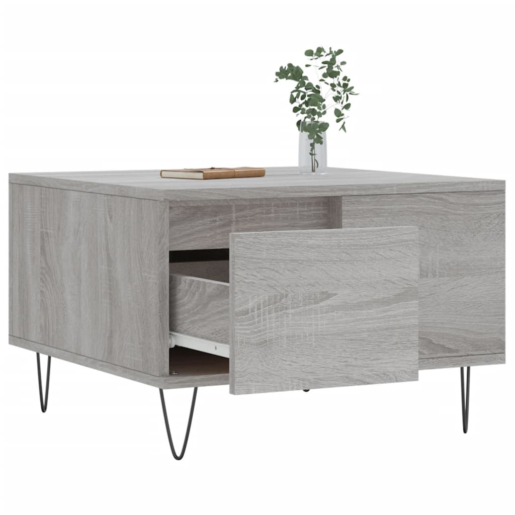 Table basse Sonoma grise 55x55x36,5 cm en bois