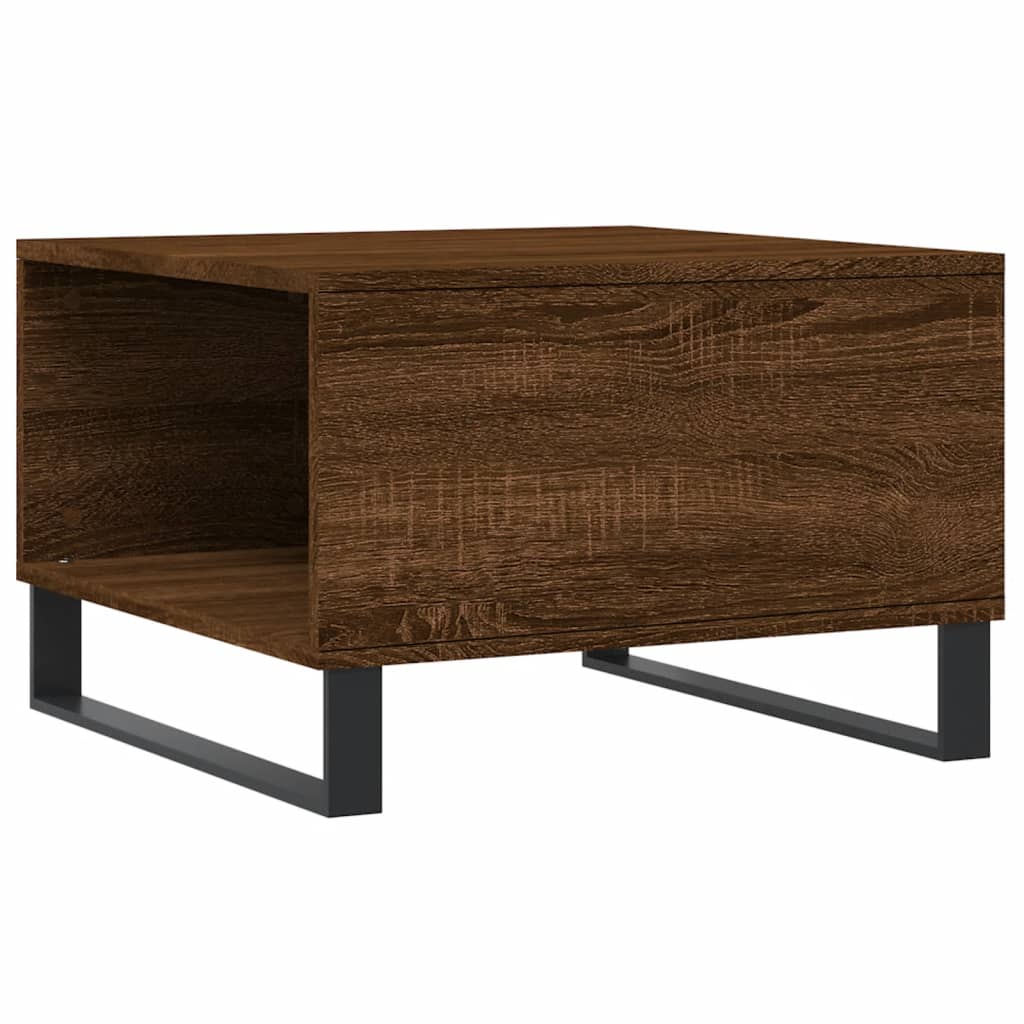 Table basse aspect chêne brun 55x55x36,5 cm en bois