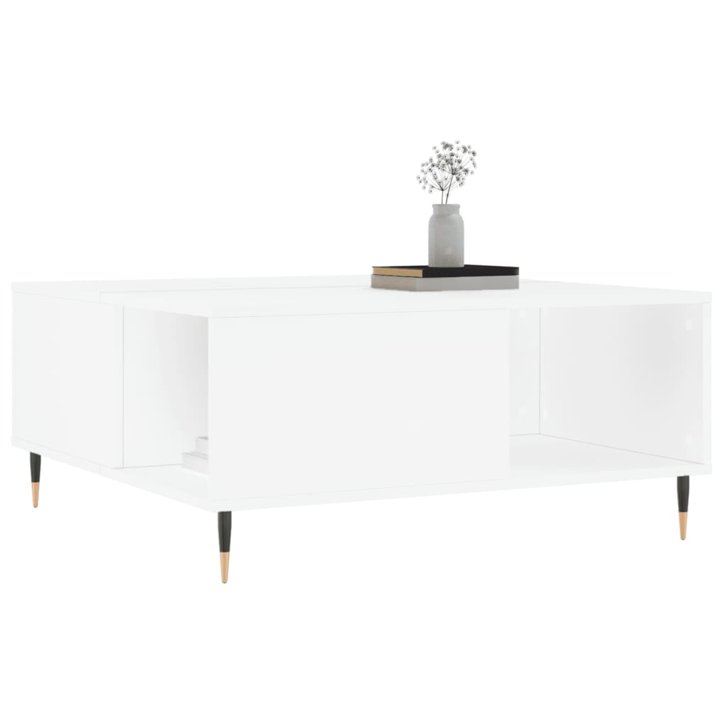 Table basse blanche 80x80x36,5 cm en bois