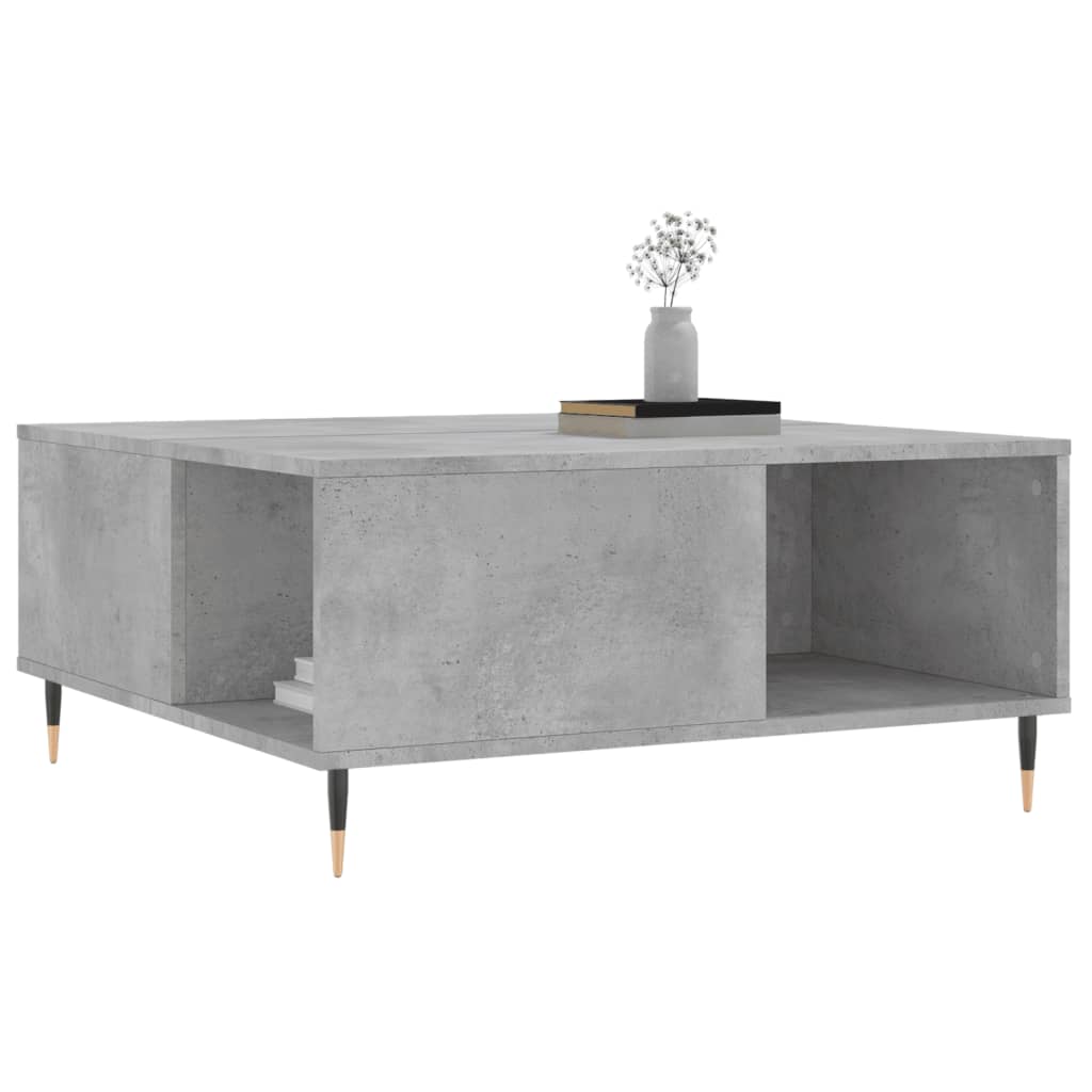 Table basse gris béton 80x80x36,5 cm en bois