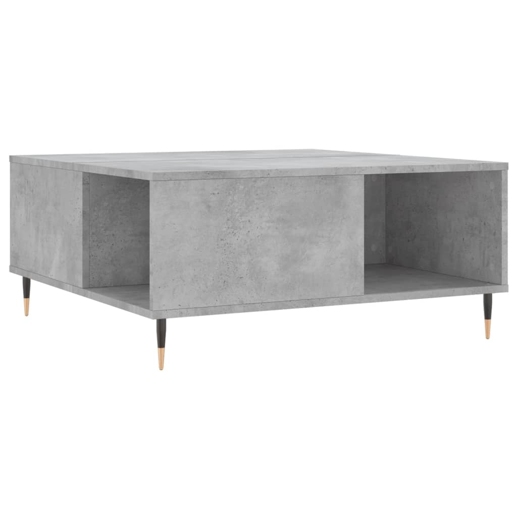 Table basse gris béton 80x80x36,5 cm en bois