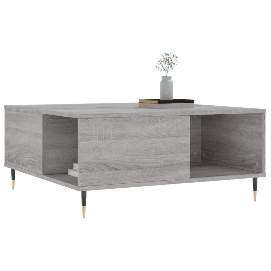 Table basse Sonoma grise 80x80x36,5 cm en bois