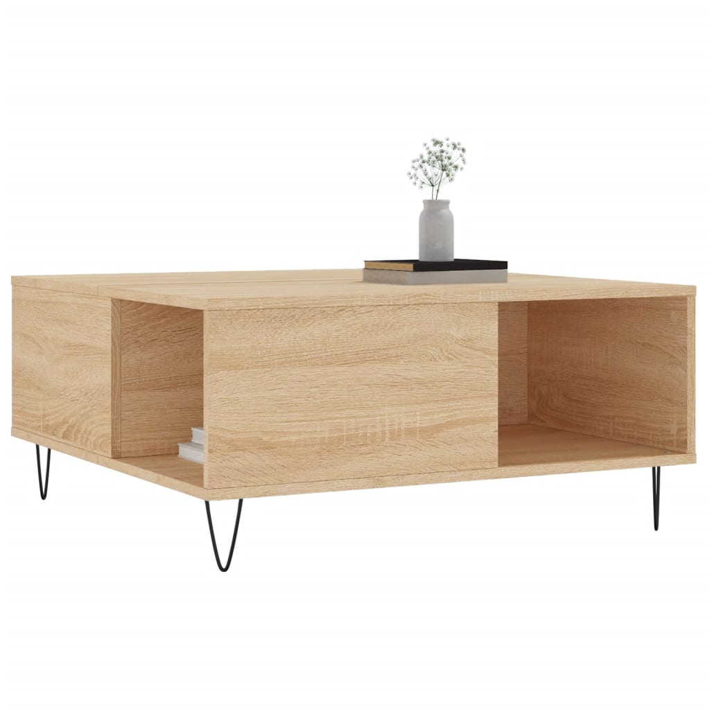 Table basse chêne Sonoma 80x80x36,5 cm matière bois