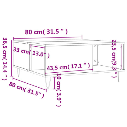 Couchtisch Sonoma-Eiche 80x80x36,5 cm Holzwerkstoff