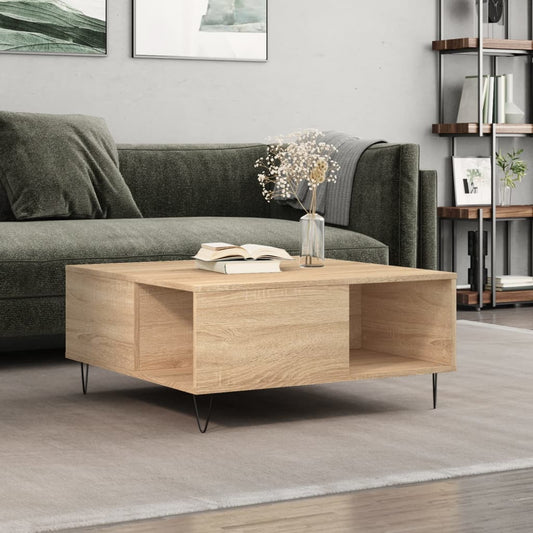 Coffee table Sonoma oak 80x80x36.5 cm wood material