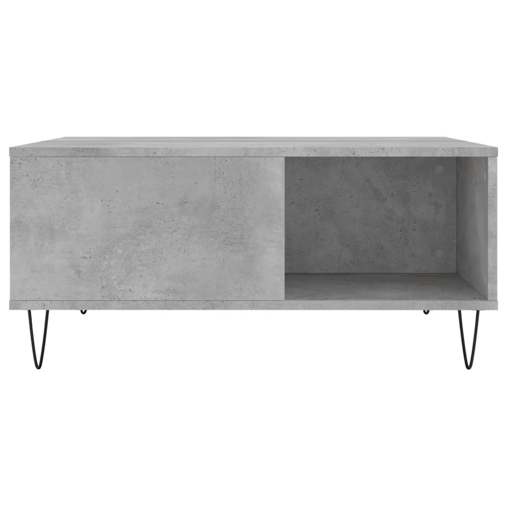 Table basse gris béton 80x80x36,5 cm en bois