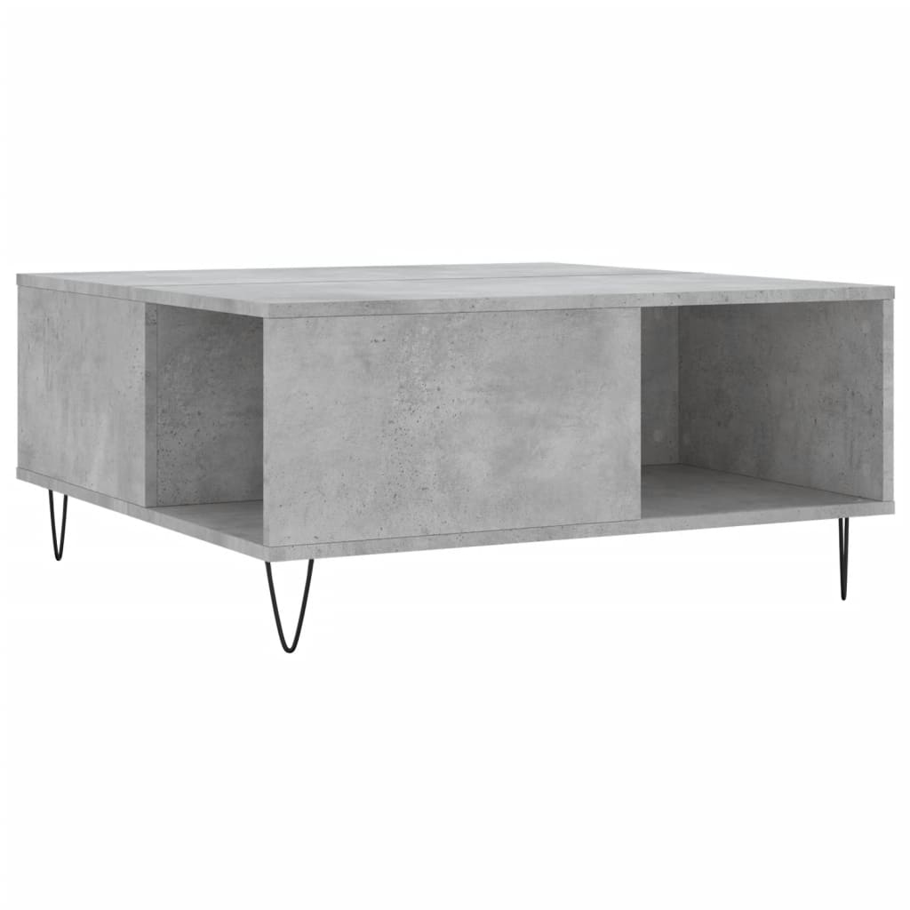 Table basse gris béton 80x80x36,5 cm en bois