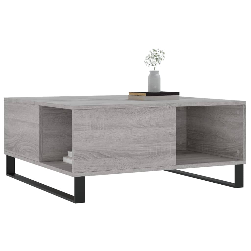 Table basse Sonoma grise 80x80x36,5 cm en bois