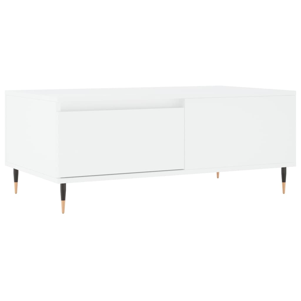 Table basse blanche 90x50x36,5 cm en bois