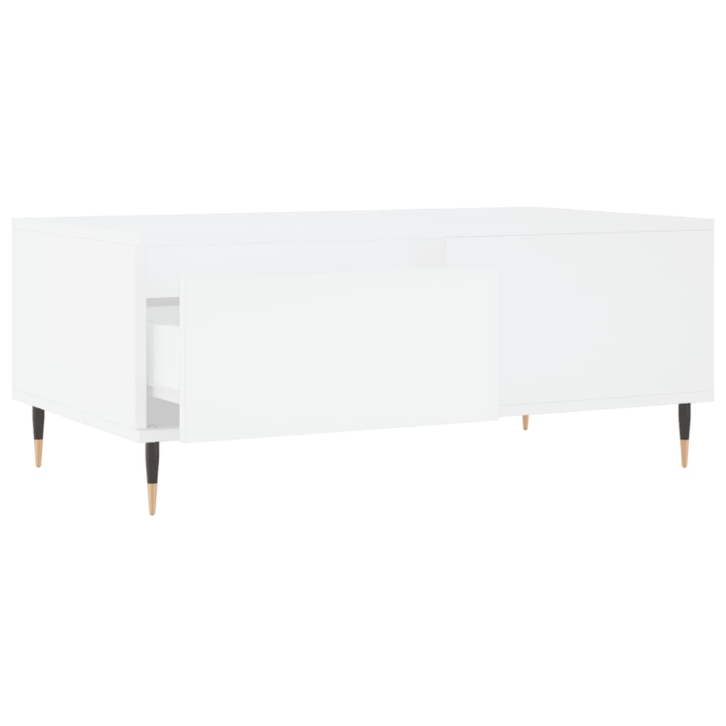 Table basse blanche 90x50x36,5 cm en bois