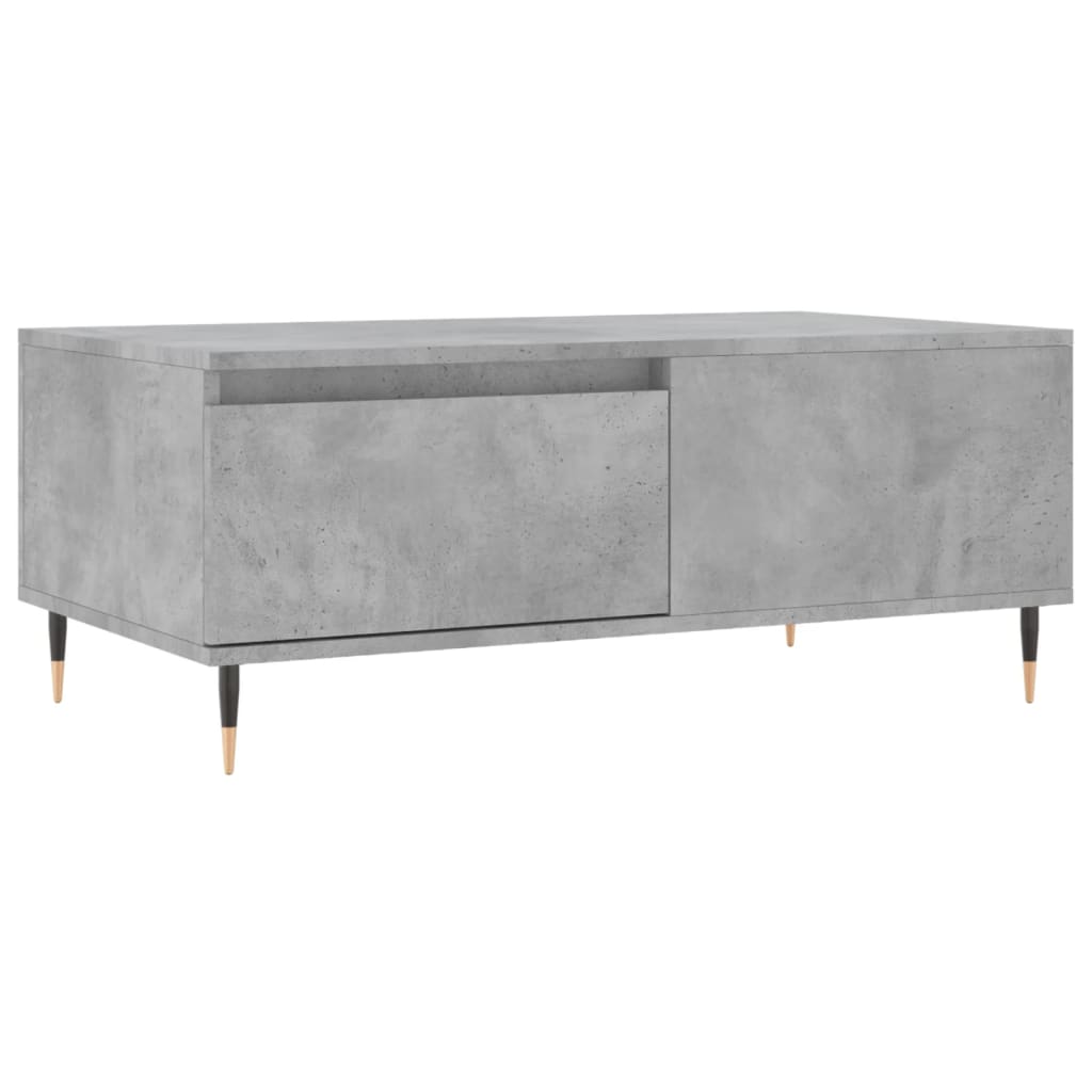 Table basse gris béton 90x50x36,5 cm en bois