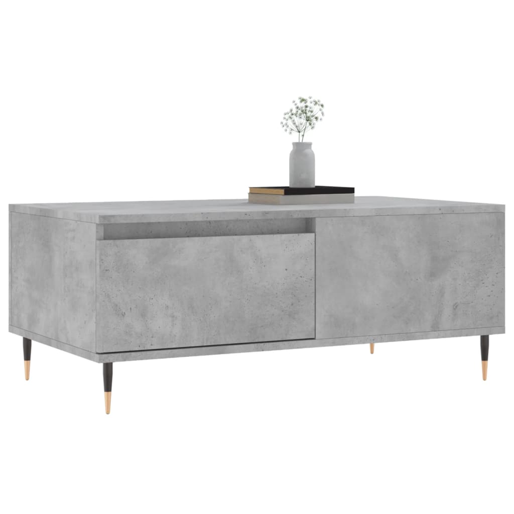 Table basse gris béton 90x50x36,5 cm en bois