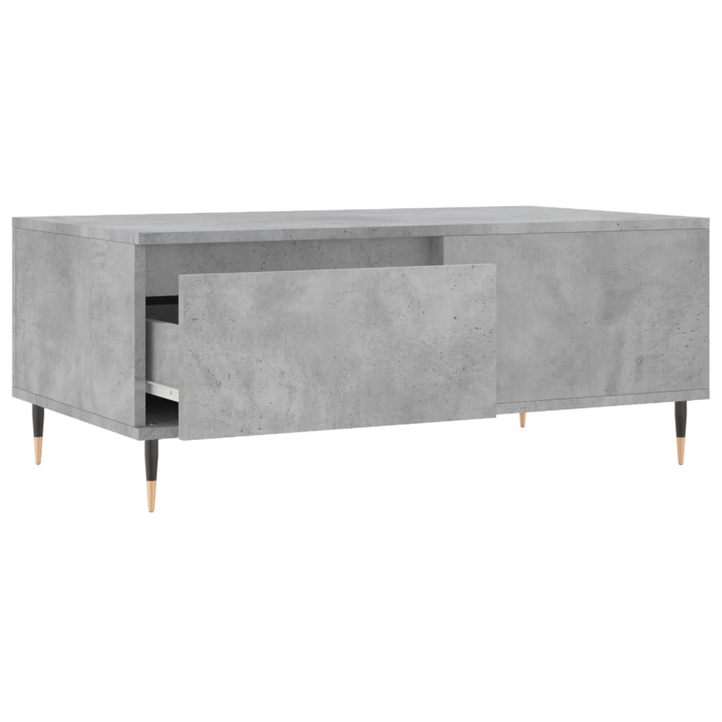 Table basse gris béton 90x50x36,5 cm en bois