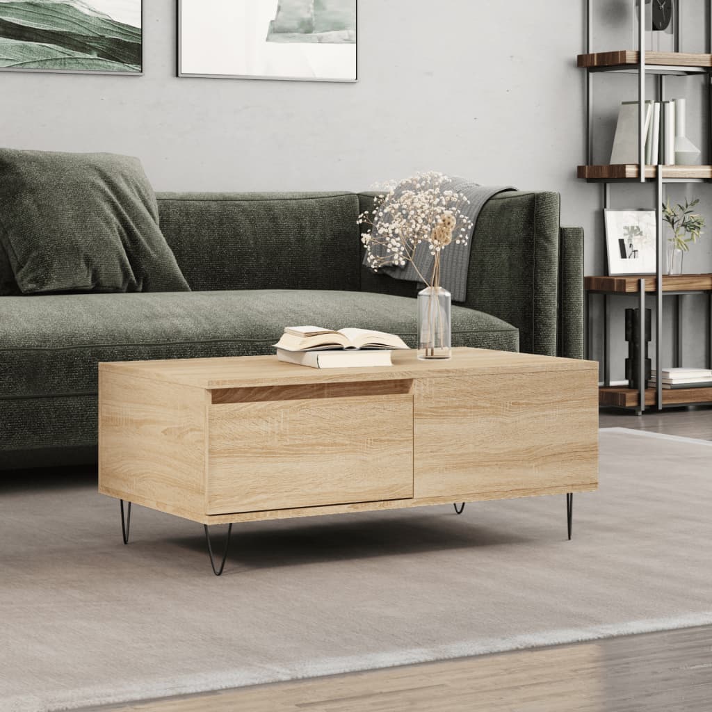 Table basse chêne Sonoma 90x50x36,5 cm en bois