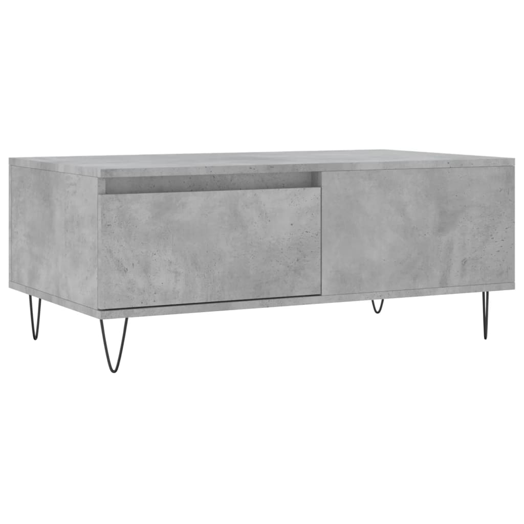 Table basse gris béton 90x50x36,5 cm en bois