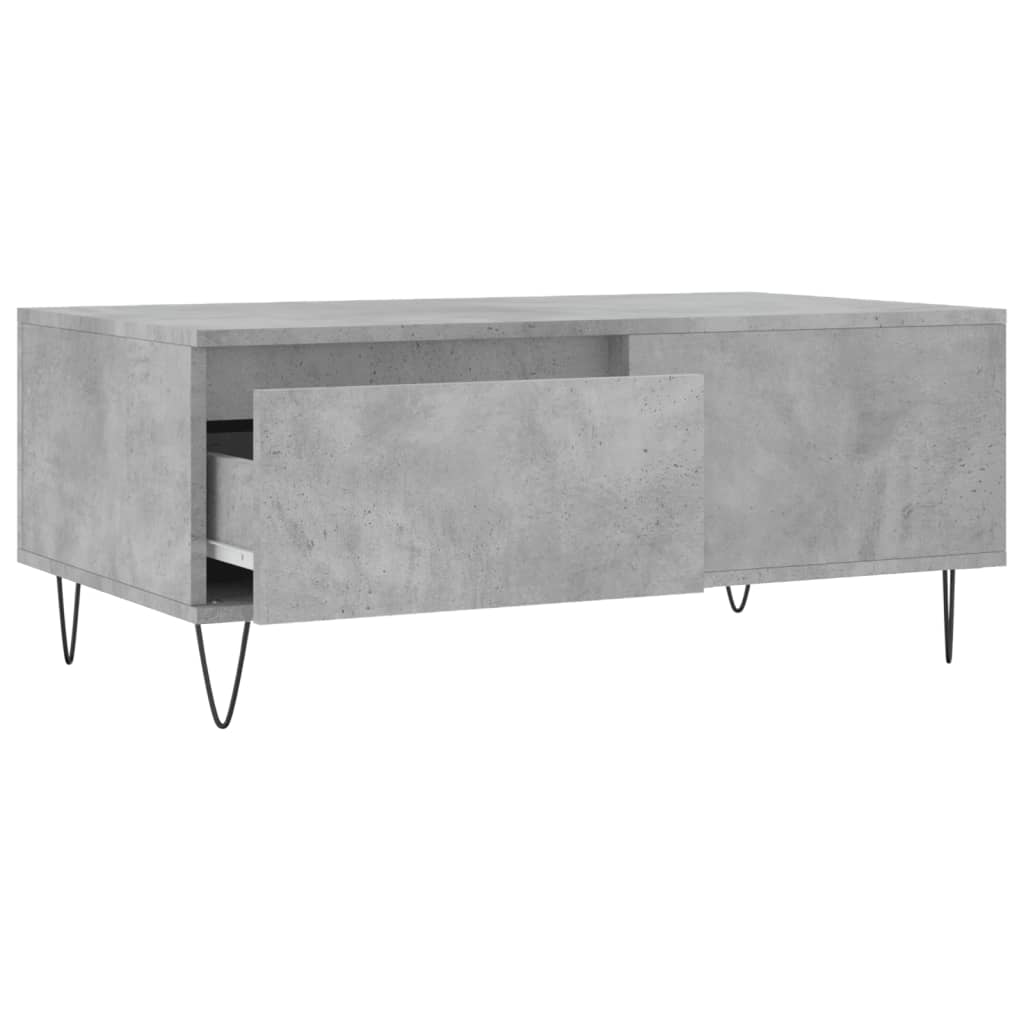 Table basse gris béton 90x50x36,5 cm en bois