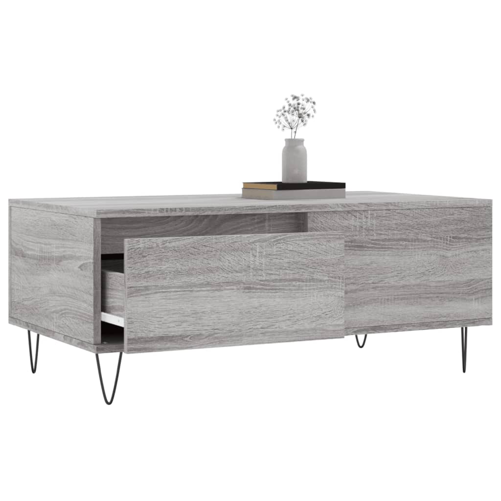 Table basse Sonoma grise 90x50x36,5 cm en bois