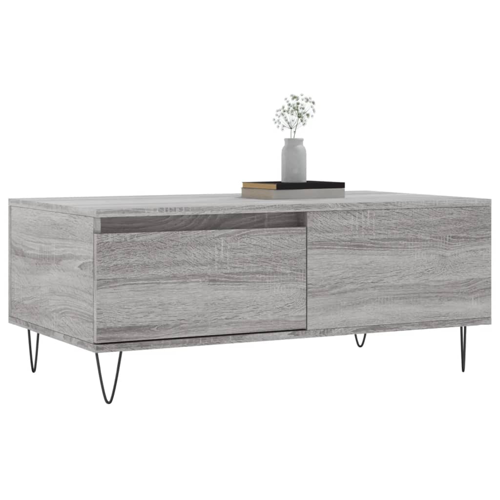 Table basse Sonoma grise 90x50x36,5 cm en bois