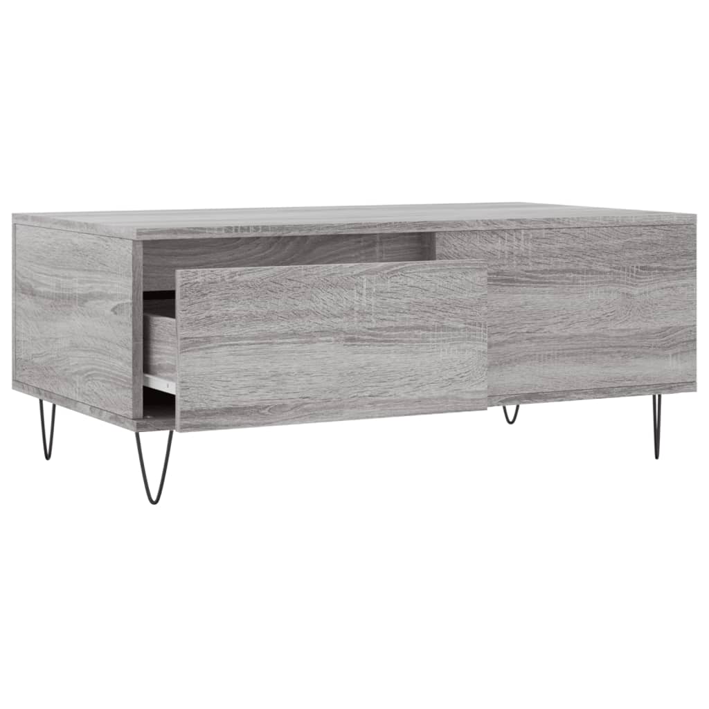 Table basse Sonoma grise 90x50x36,5 cm en bois