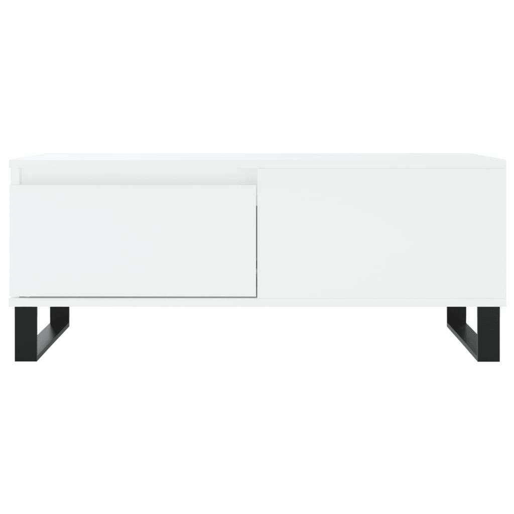 Table basse blanche 90x50x36,5 cm en bois