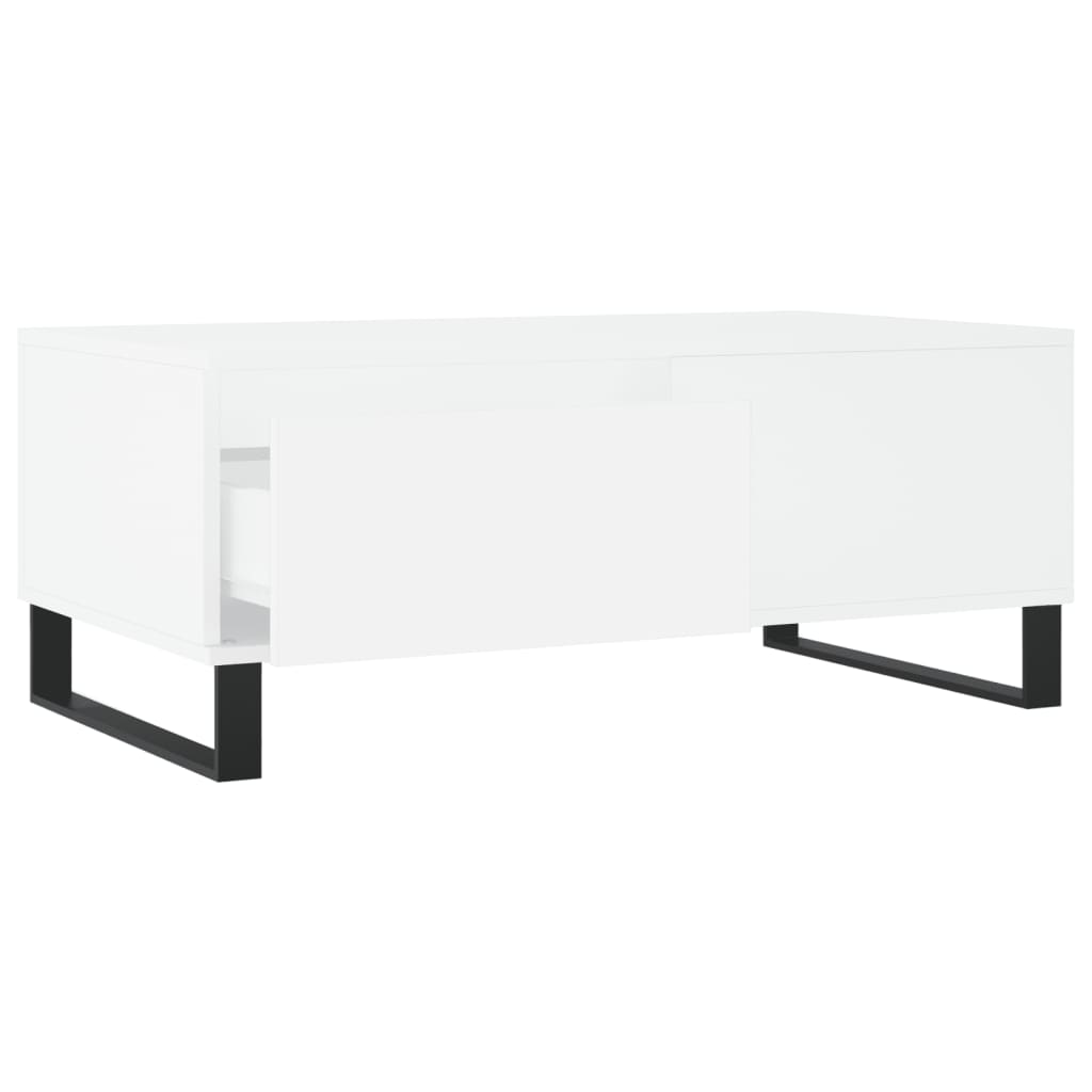 Table basse blanche 90x50x36,5 cm en bois