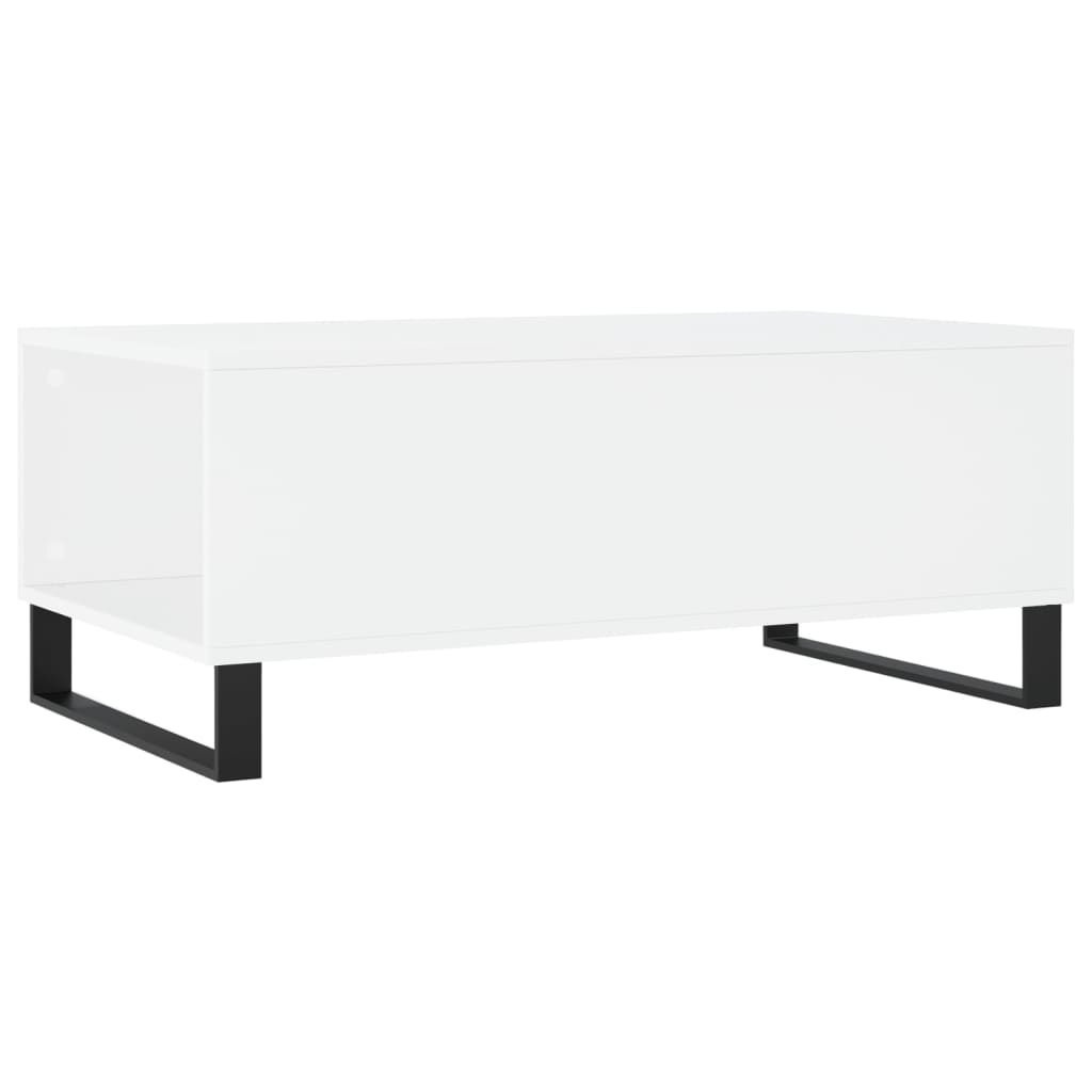 Table basse blanche 90x50x36,5 cm en bois