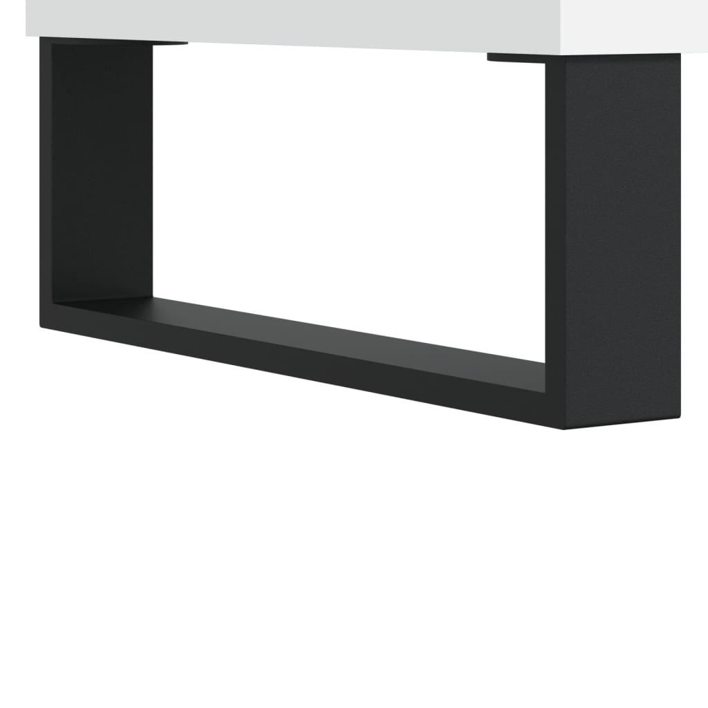 Table basse blanche 90x50x36,5 cm en bois