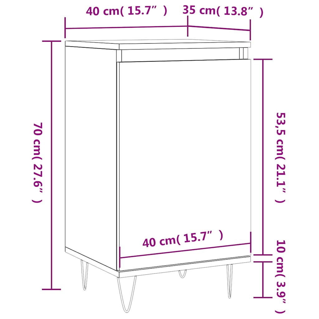 Sideboard Betongrau 40x35x70 cm Holzwerkstoff
