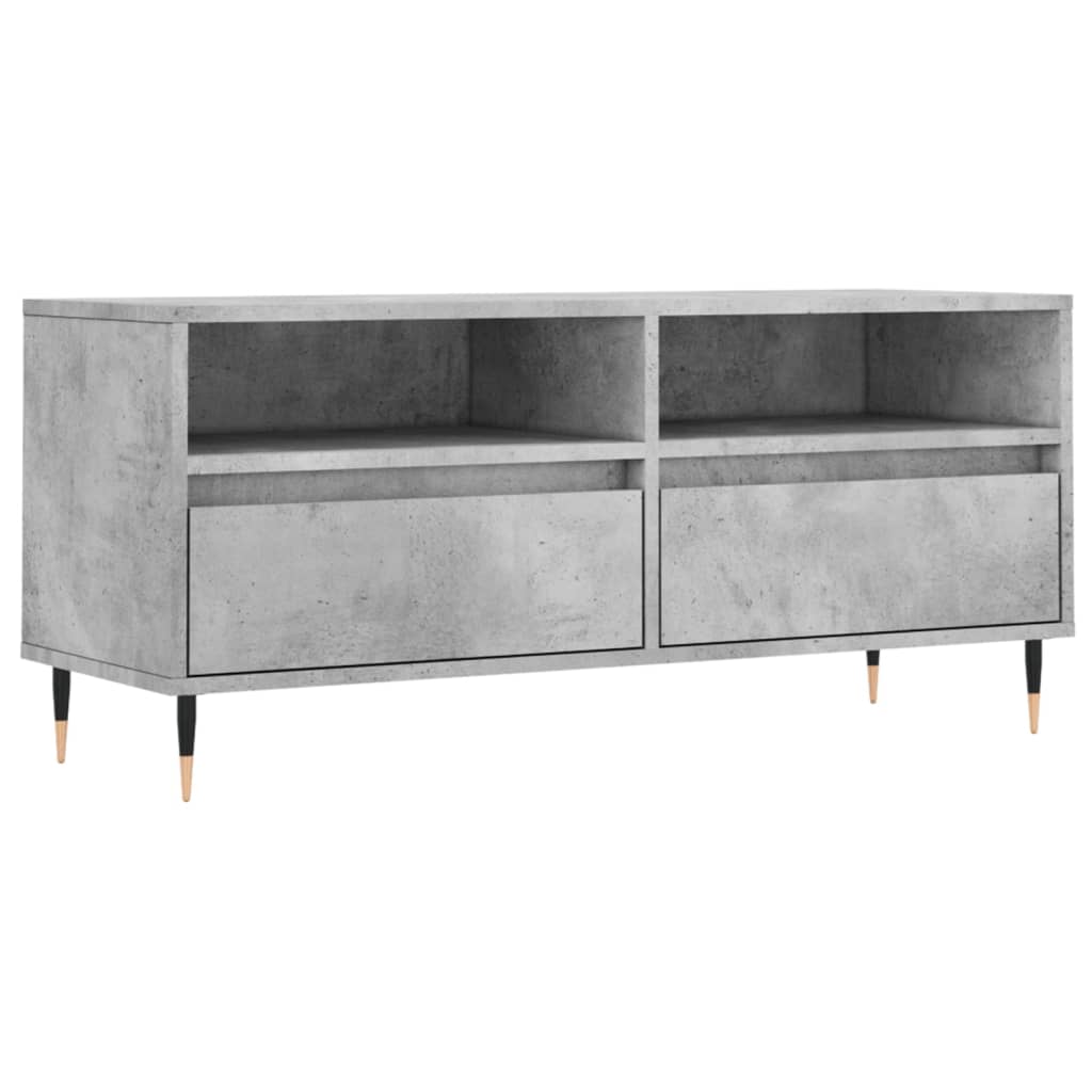 Meuble TV gris béton 100x34,5x44,5 cm en bois