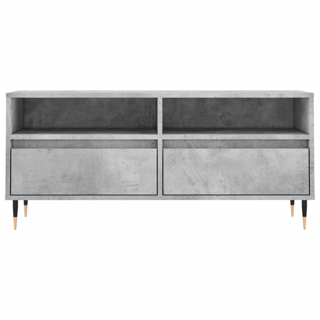 Meuble TV gris béton 100x34,5x44,5 cm en bois