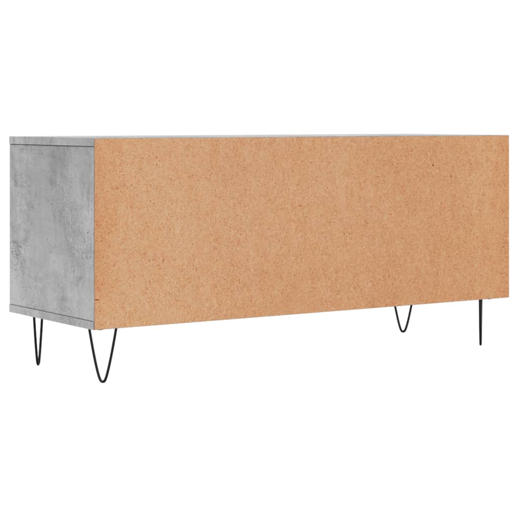 Meuble TV gris béton 100x34,5x44,5 cm en bois