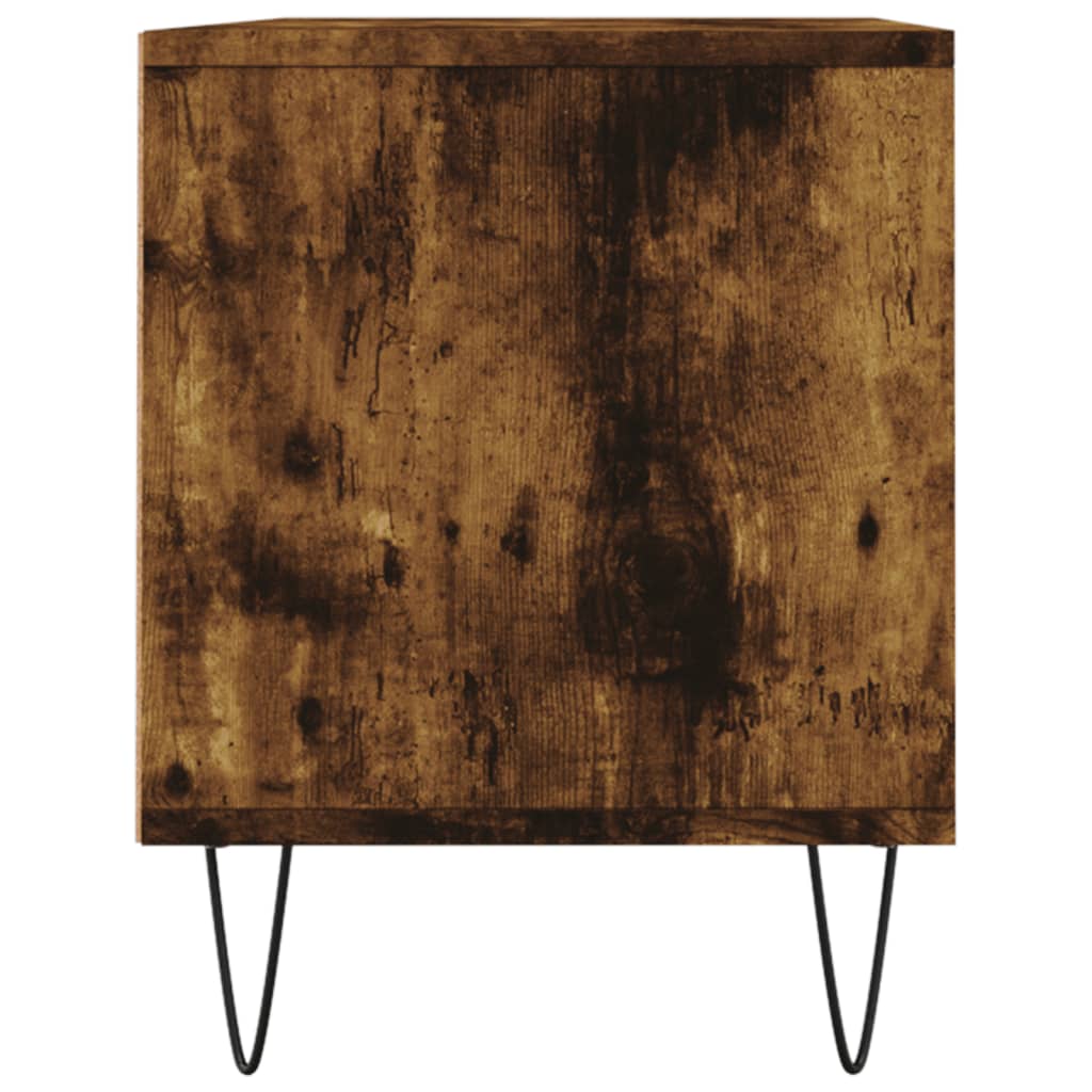 Meuble TV chêne fumé 100x34,5x44,5 cm matériau bois