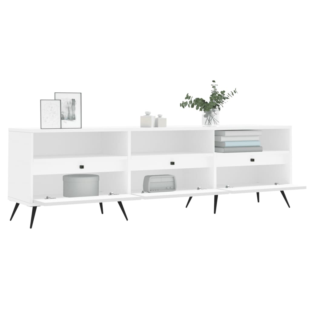 Meuble TV blanc 150x30x44,5 cm en bois