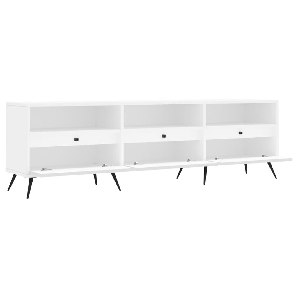 Meuble TV blanc 150x30x44,5 cm en bois