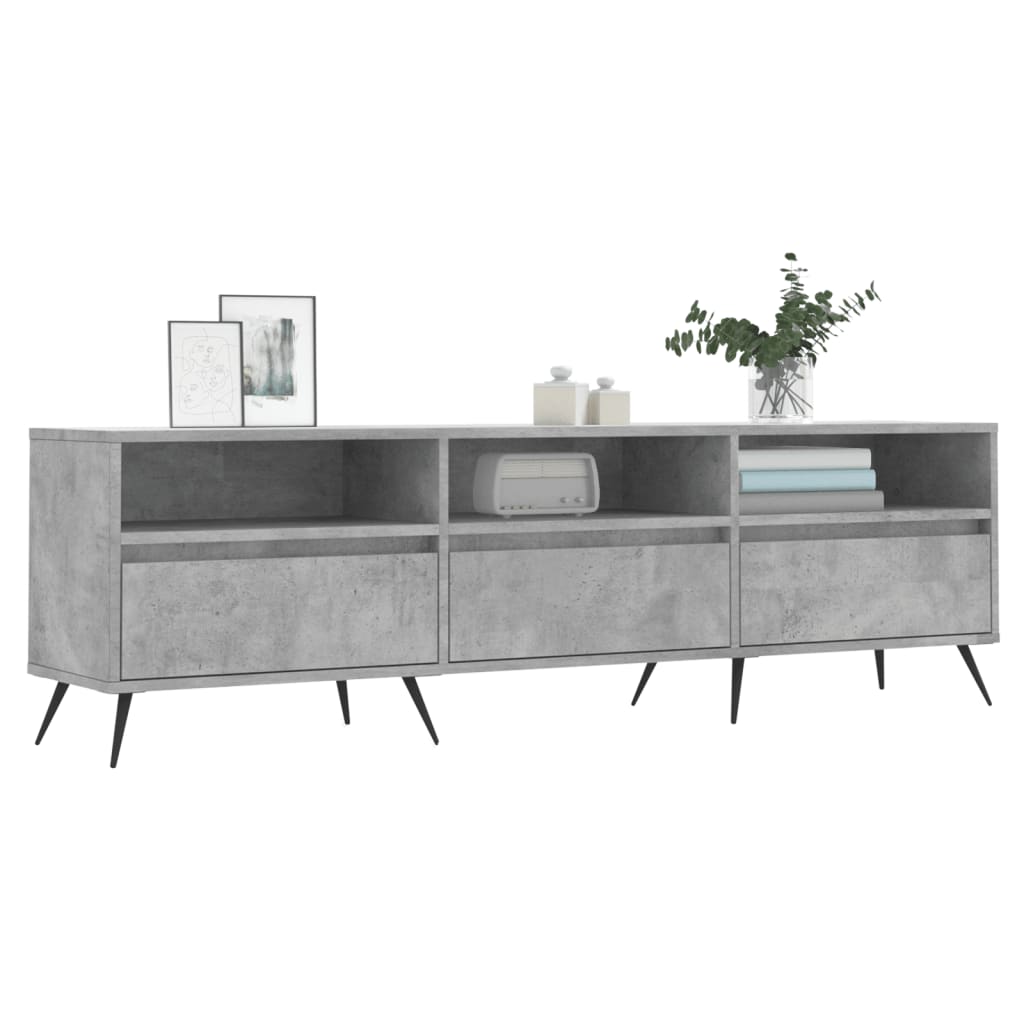 Meuble TV gris béton 150x30x44,5 cm en bois