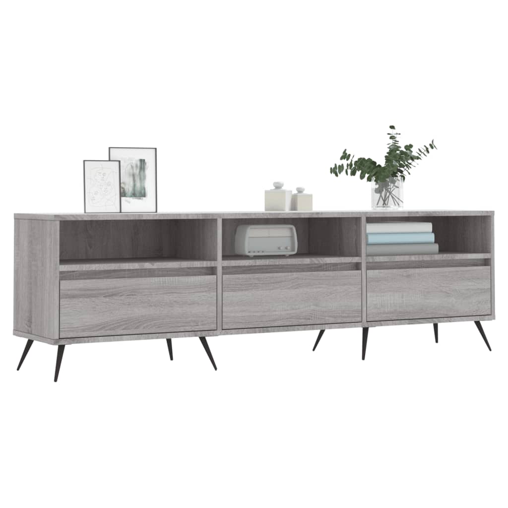 TV Cabinet Gray Sonoma 150x30x44.5 cm Wood Material