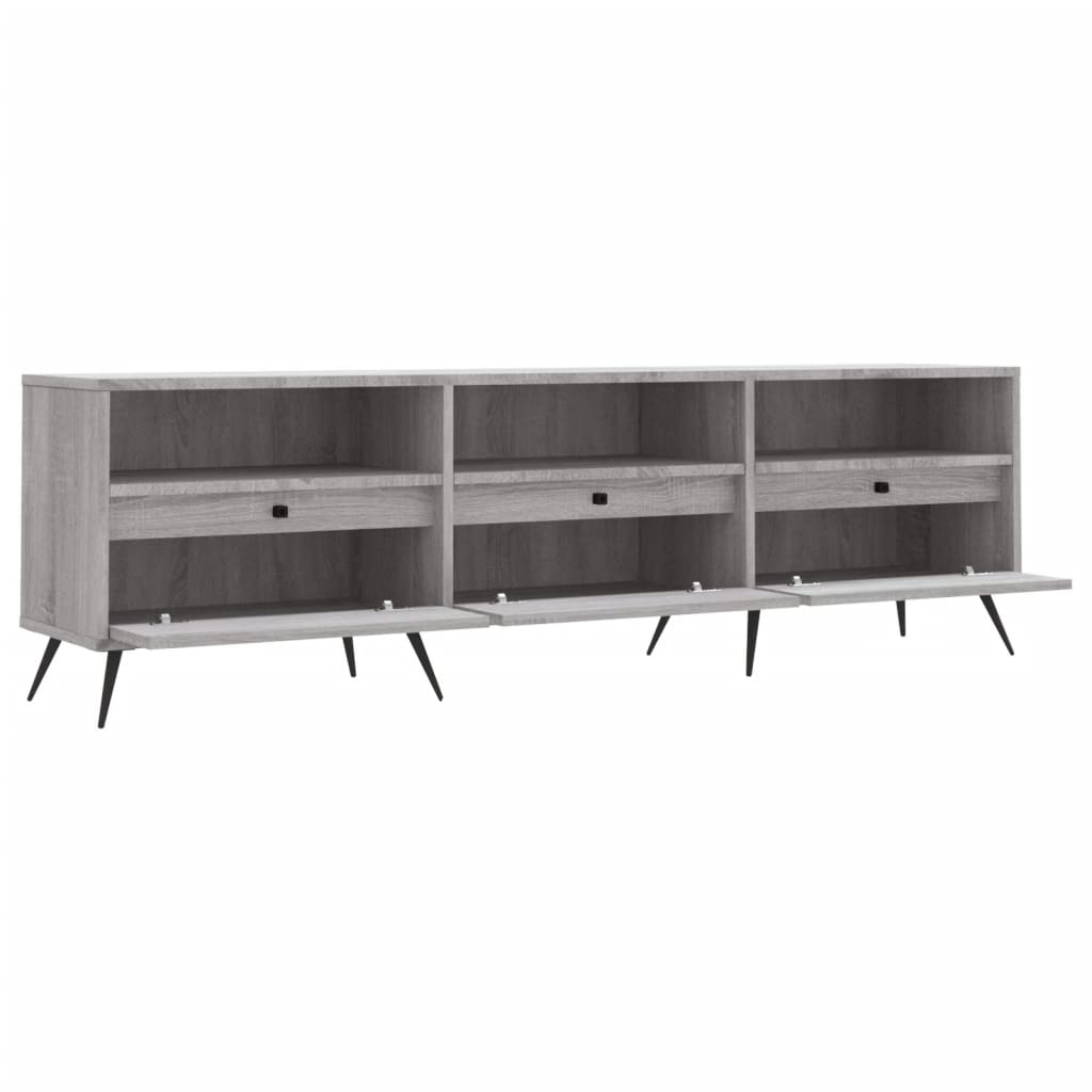 TV Cabinet Gray Sonoma 150x30x44.5 cm Wood Material
