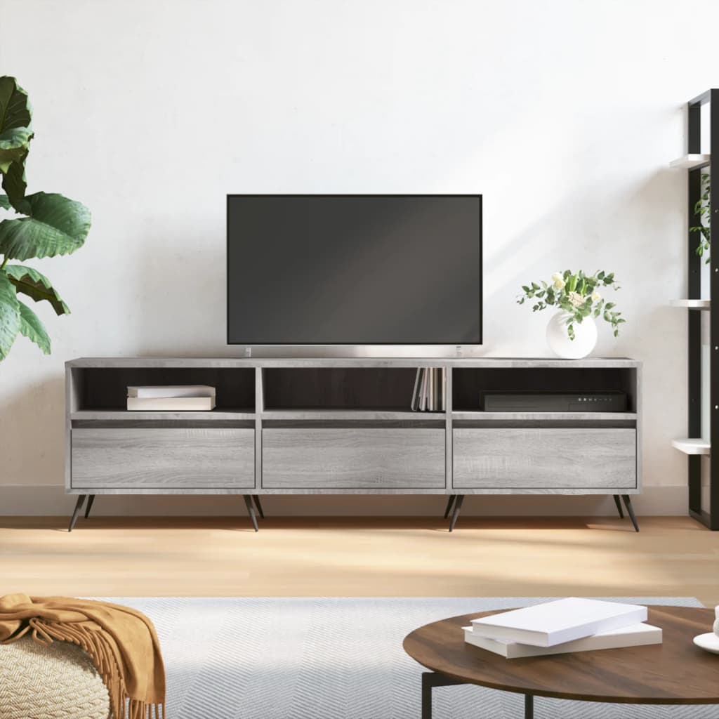 TV Cabinet Gray Sonoma 150x30x44.5 cm Wood Material