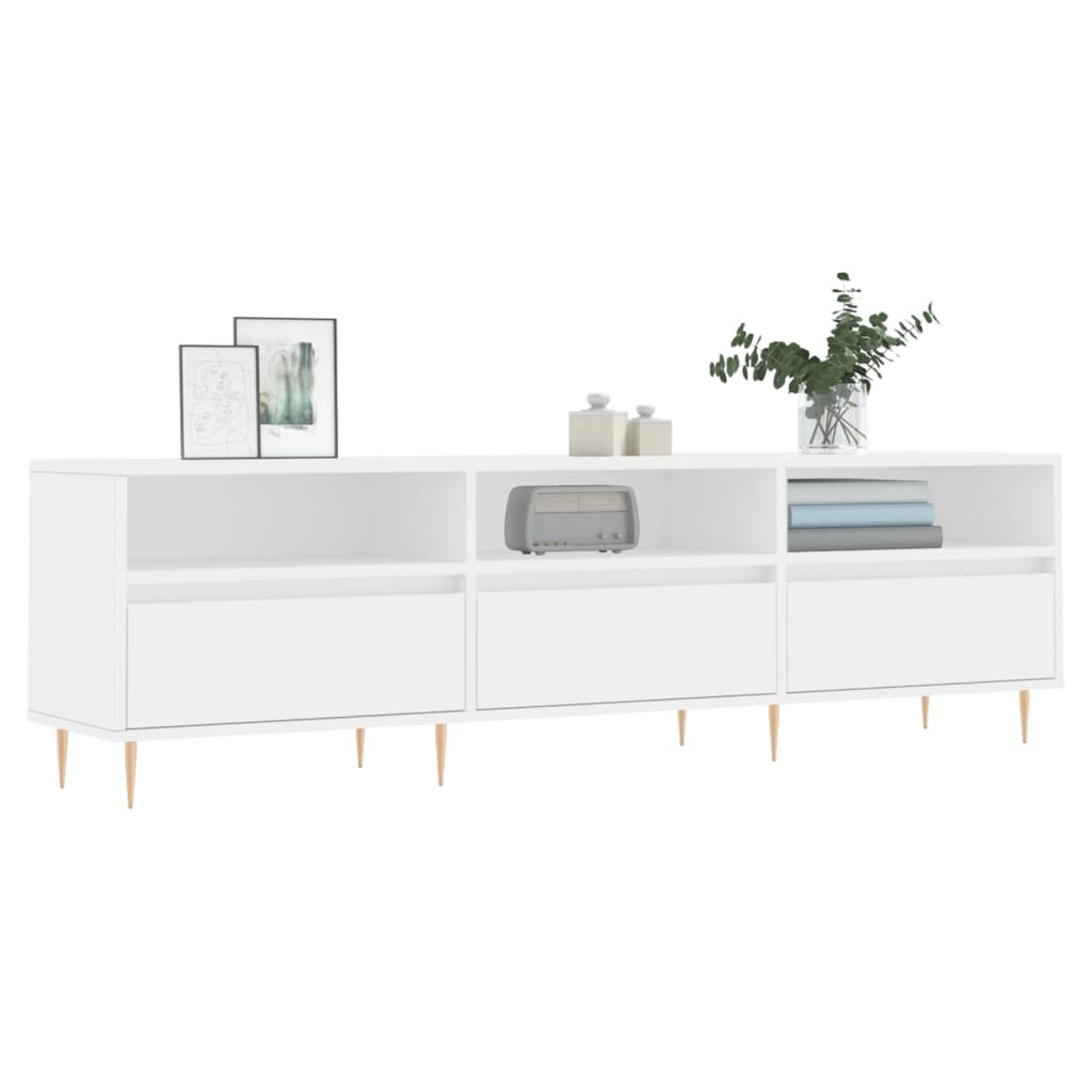 Meuble TV blanc 150x30x44,5 cm en bois
