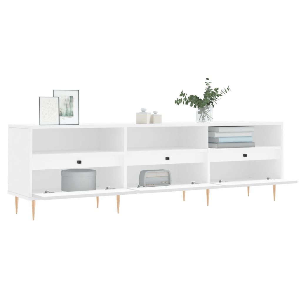 Meuble TV blanc 150x30x44,5 cm en bois