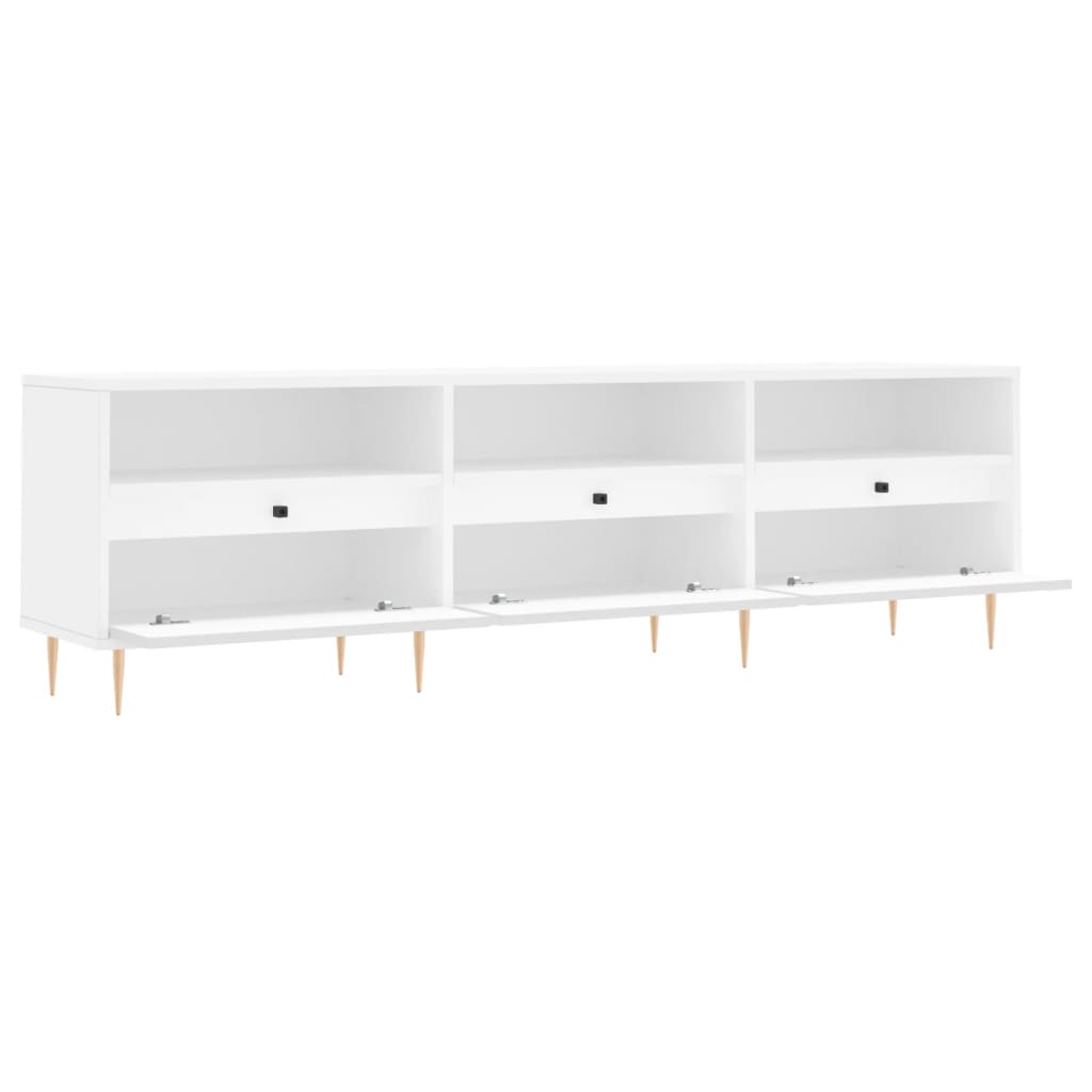 Meuble TV blanc 150x30x44,5 cm en bois