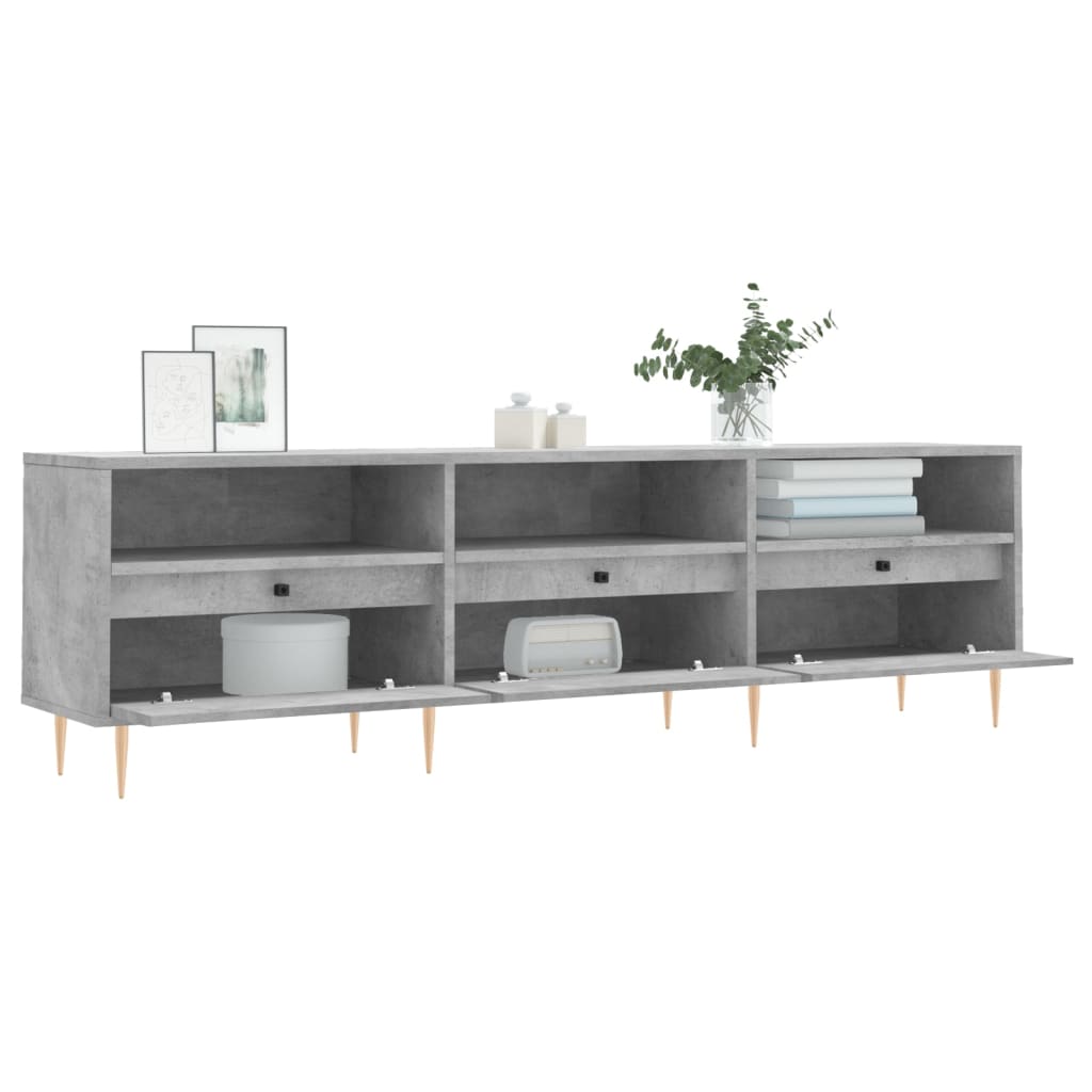 Meuble TV gris béton 150x30x44,5 cm en bois