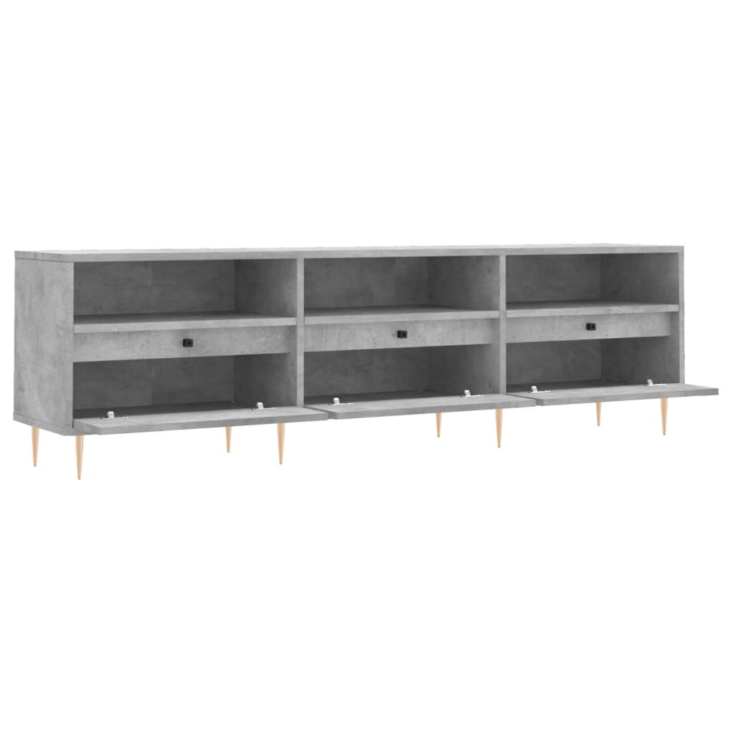 Meuble TV gris béton 150x30x44,5 cm en bois