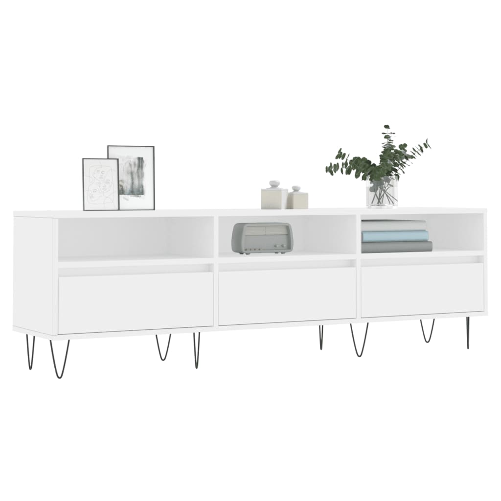 Meuble TV blanc 150x30x44,5 cm en bois
