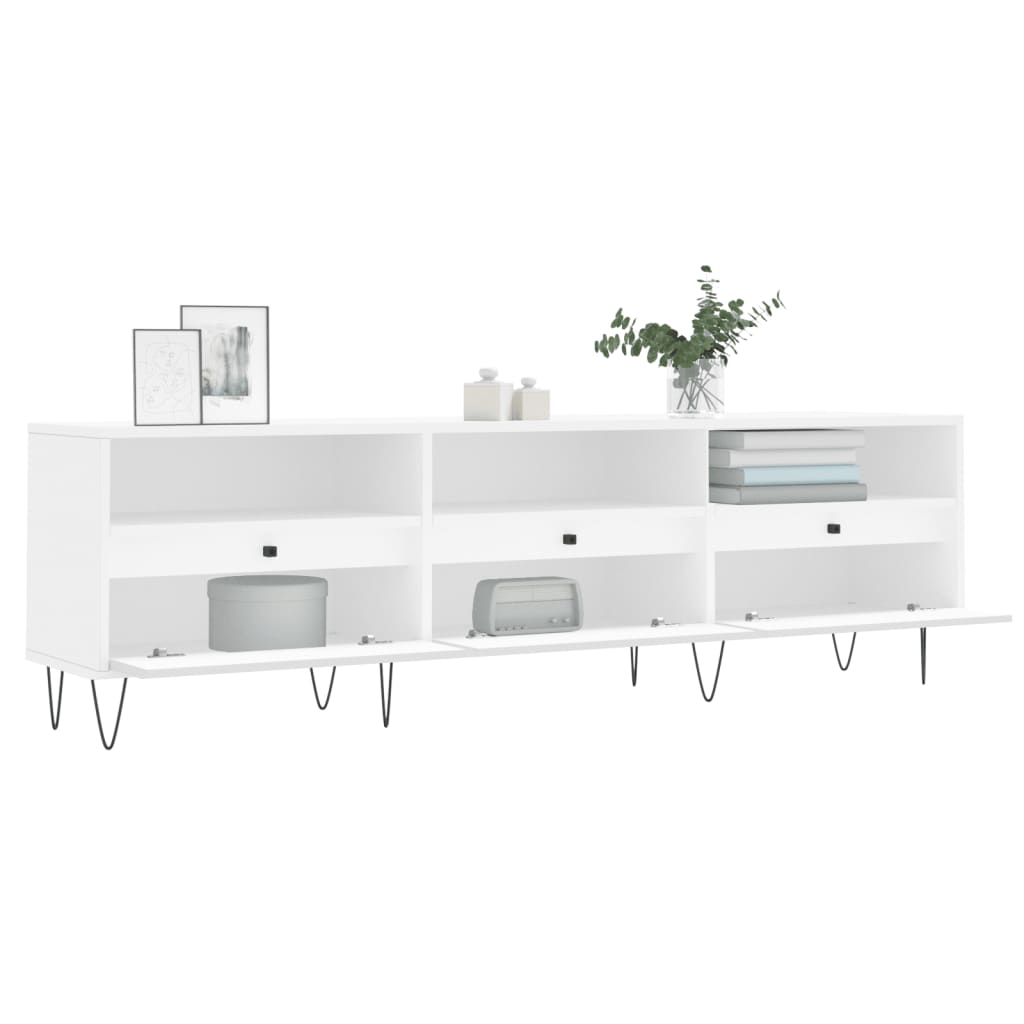 Meuble TV blanc 150x30x44,5 cm en bois