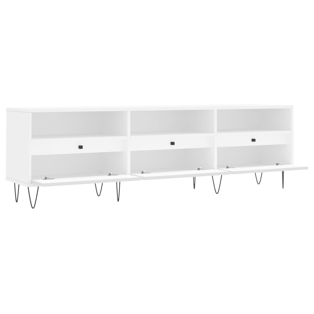 Meuble TV blanc 150x30x44,5 cm en bois